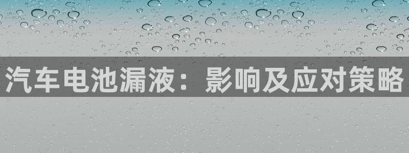 优发国际一触即发登陆：汽车电池漏液：影响及应对策略