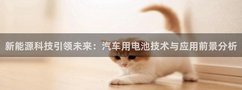 优发国际手机版下载安装：新能源科技引领未来：汽车用电池技术与应用前景分析