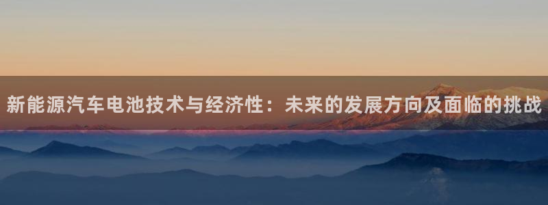 优发国际手机版客户端下载安装：新能源汽车电池技术与经济性：未来的发展方向及面临的挑战